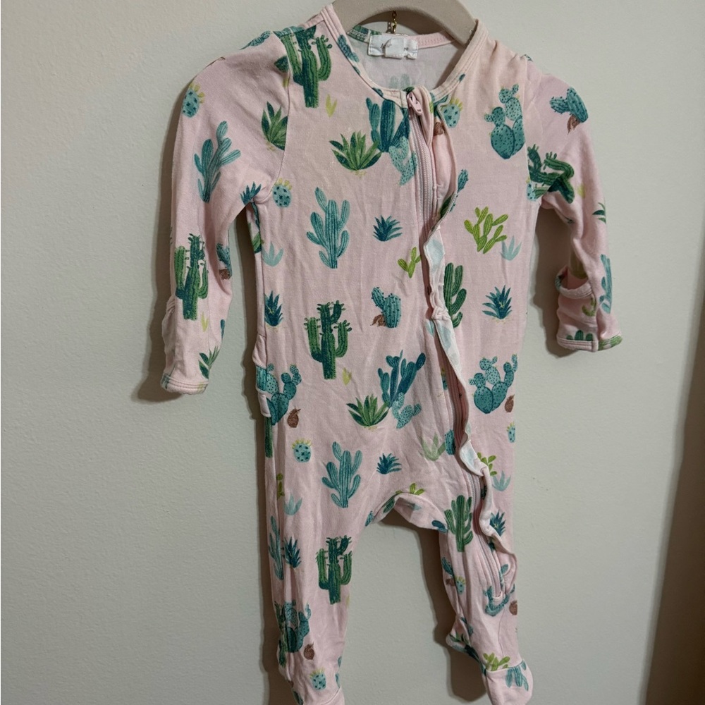 Angel Dear Pink and Green Cactus Kids Footie